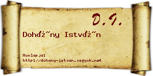 Dohány István névjegykártya